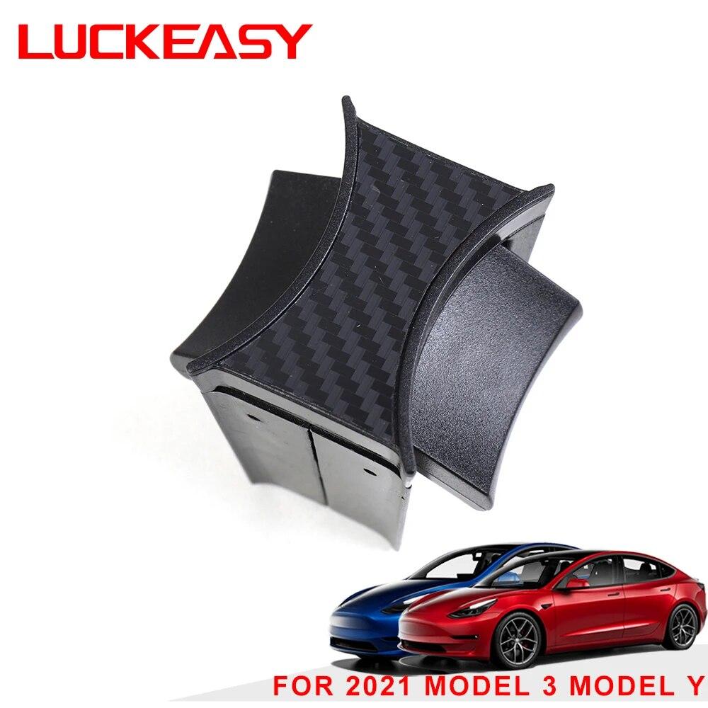 LUCKEASY For Tesla Model 3 Y 2017-2023 Car Water Cup Slot Slip Limit Clip ABS Cup Holder Clip Limiter Accessories Model 3