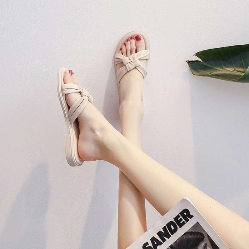 Тапочки-перекрестки женские летние новые модные универсальные пляжные крутые тапочки мягкие