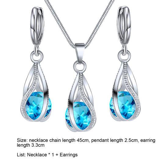 3 шт./компл. женские серьги, легкие блестящие искусственные кристаллы, изысканное женское ожерелье для подарка