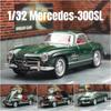 1/32 Mercedes-Benz 300SL игрушечная модель автомобиля литой металлический автомобиль винтажная миниатюра инерционная коллекция подарок для детей мальчиков