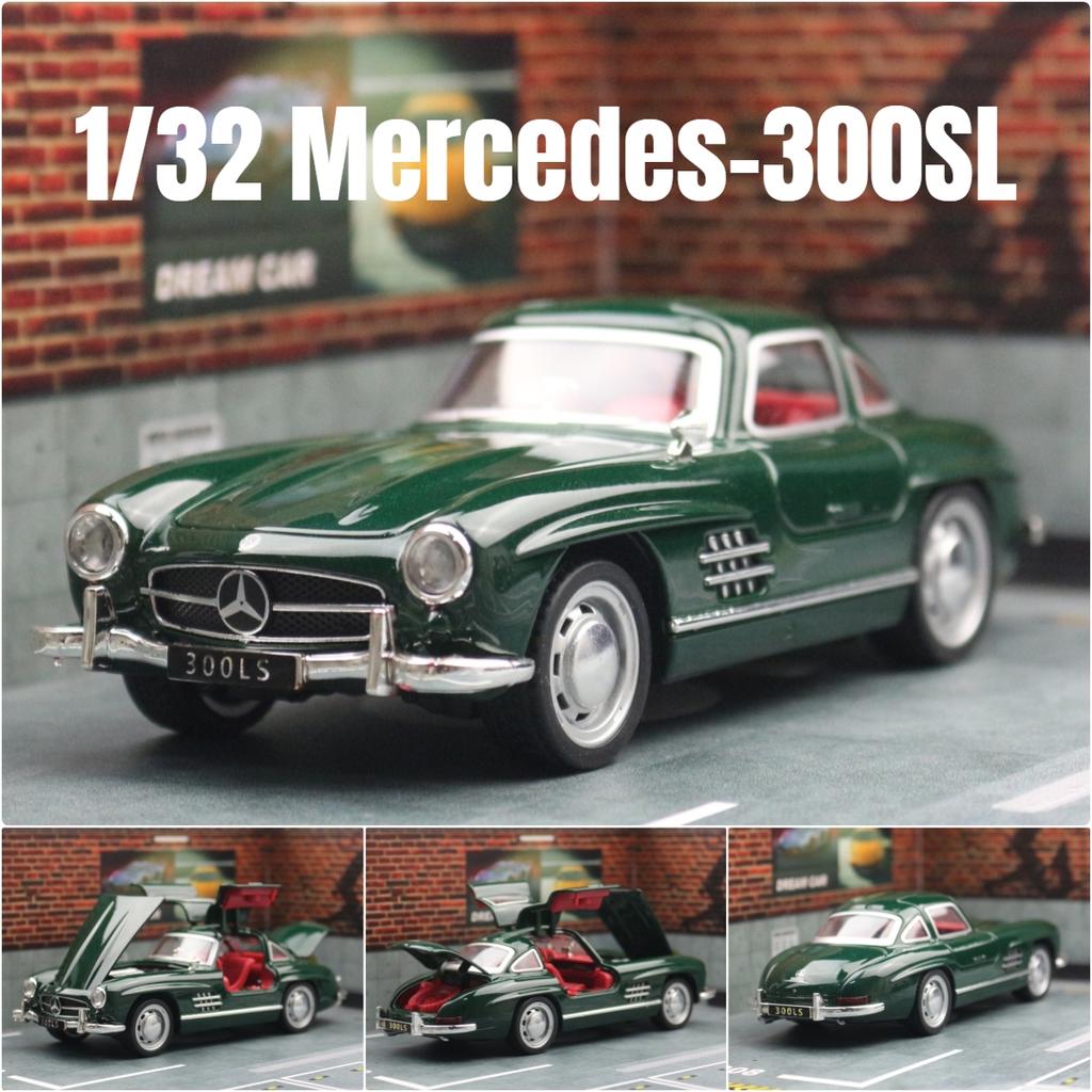 1/32 Mercedes-Benz 300SL игрушечная модель автомобиля литой металлический автомобиль винтажная миниатюра инерционная коллекция подарок для детей мальчиков