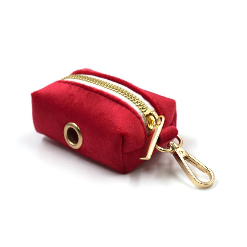 2022 New Arrive Christmas Red Velvet Dog Collar and Leash Poop Bag Holder Pet Supplies Dropshipping Puppies Accessories
