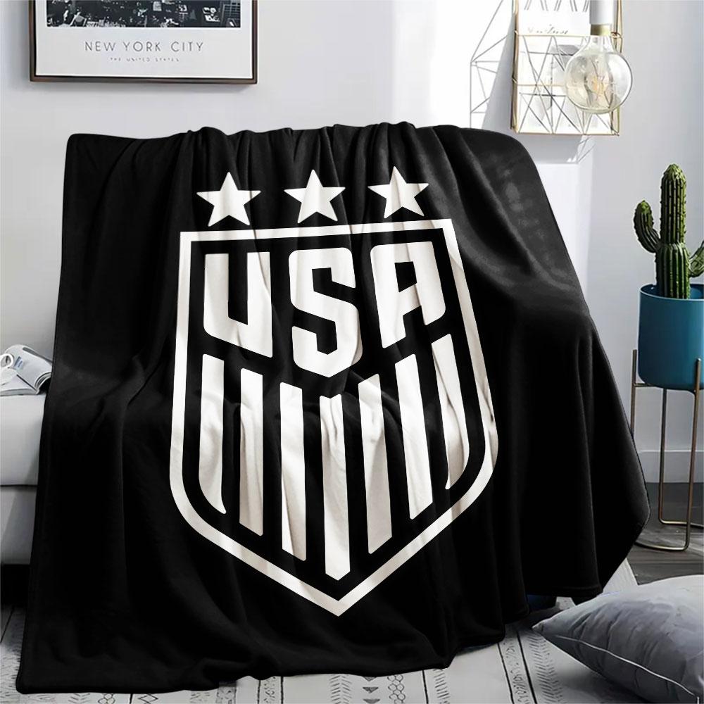USA football Printed Flannel Blanket, soft throw for bedroom sofa, washable,soccer fan merchandise, great gift.