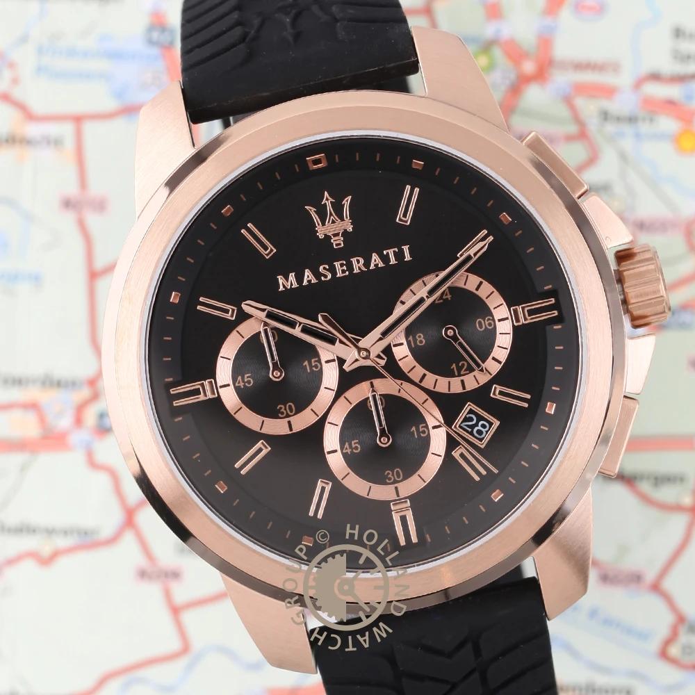Maserati Successo Black Мужской кварцевый хронограф с датой R8871621012