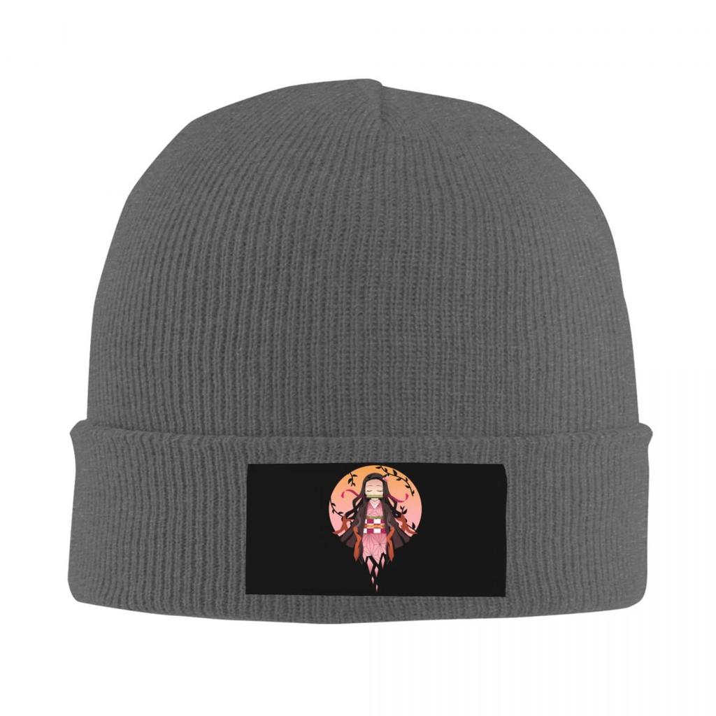 Kimetsu No Yaiba Nezuko Skullies Beanies Cap Winter Warm Women Unisex Knitted Hats Unisex Adult Demon Slayer Anime Unisexga Bonnet Hat