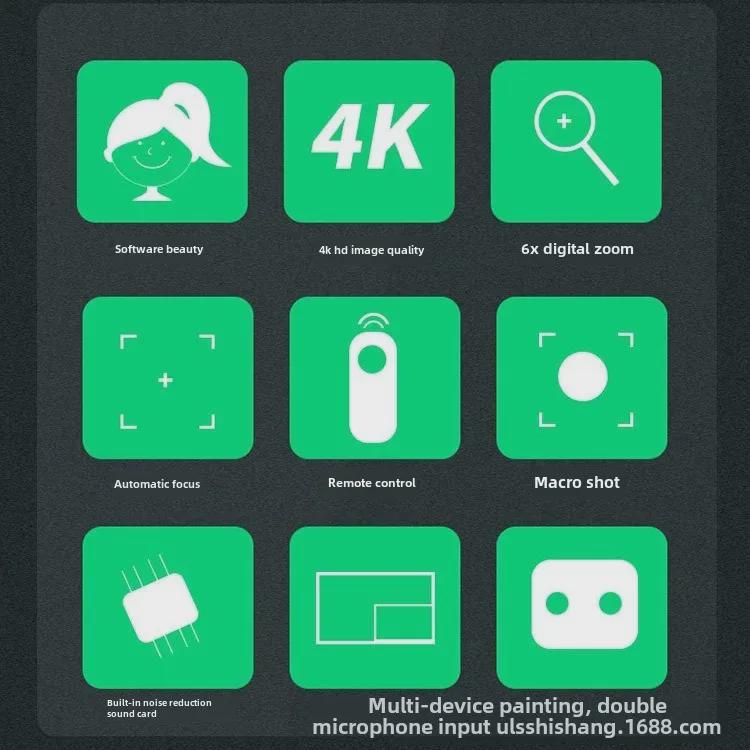 HD 4K Auto Focus USB Camera for Desktop, Conference, Live Streaming
