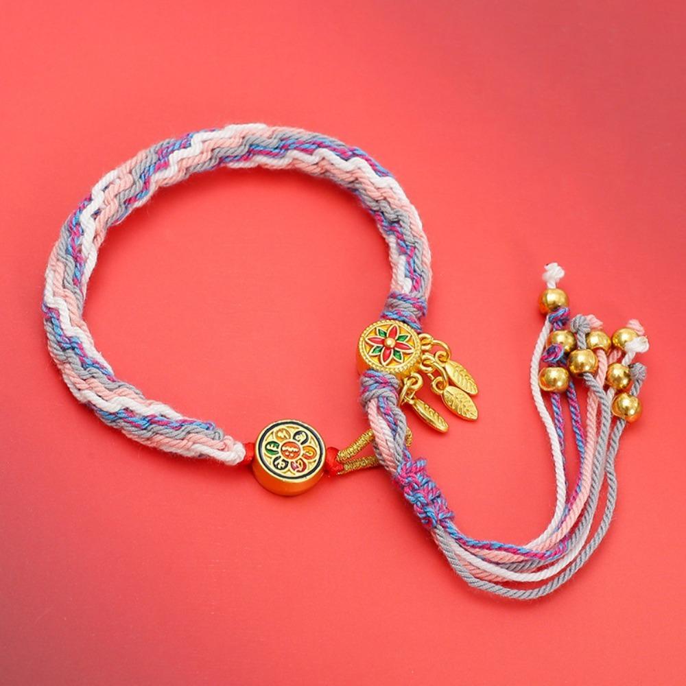 Регулируемый плетеный ручной шнурок Богемный браслет в китайском стиле Этнический браслет для девочек