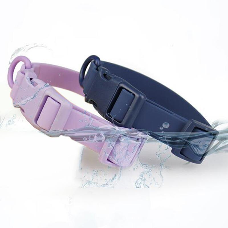 ПВХ Ошейник для питомца Идентификация питомца Регулируемый Водонепроницаемый Ошейник для собаки Без рывков Быстросъемная пряжка Защитная пряжка Цепь