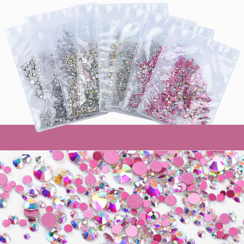 1440 шт. плоских кристаллов AB в упаковке оптом SS3-SS20 прозрачные стразы AB для дизайна ногтей