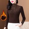 Semi-turtleneck Hot Diamond Bottoming Shirt Top Women's Winter New German Velvet Foreign Gas Pullover Long-sleeved T-shirt