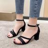 Модные босоножки на каблуке Женские 2025 Новые Элегантные Женские Туфли на Низком Каблуке Роскошный Дизайнерский Блочный Каблук Сексуальные Самые Продаваемые Товары