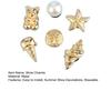 6Pcs/Set Gold-Tone Shoe Charms, Summer Ice Cream Charms, Shell Starfish Shoe Charms for Clogs Women Girls Beach Footwear Decor