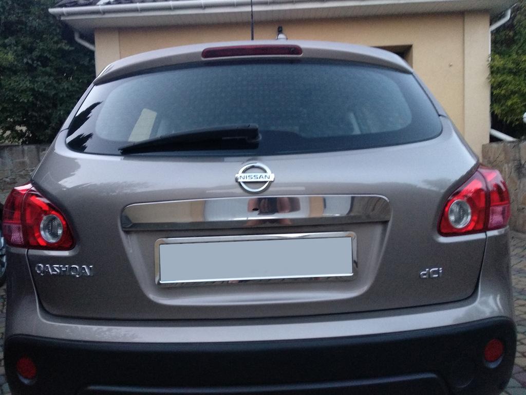 Overlay Over the Number (stainless Steel) With Button, OmsaLine - Italian Stainless Steel for Nissan Qashqai 2007-2010