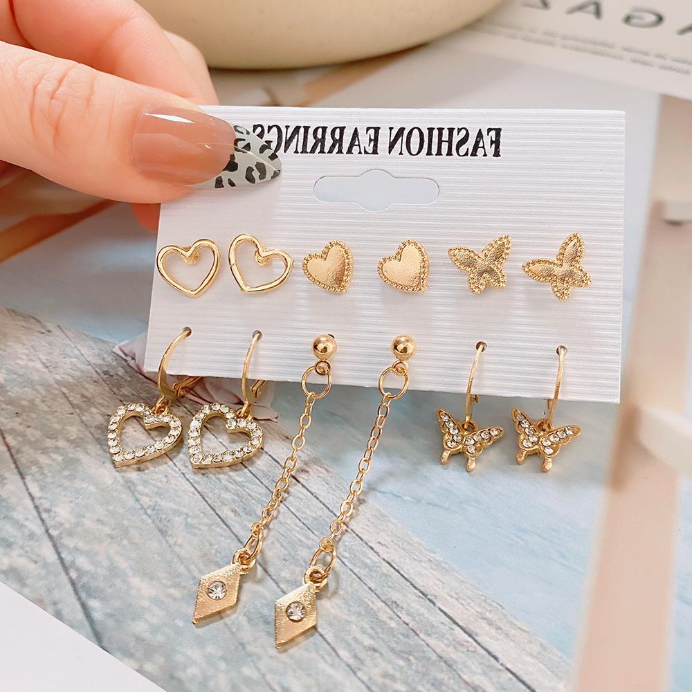 Бохо Металлические Акриловые Геометрические Серьги Набор Серьги-гвоздики Серьги-кольца Модные Ювелирные Изделия Для Женщин