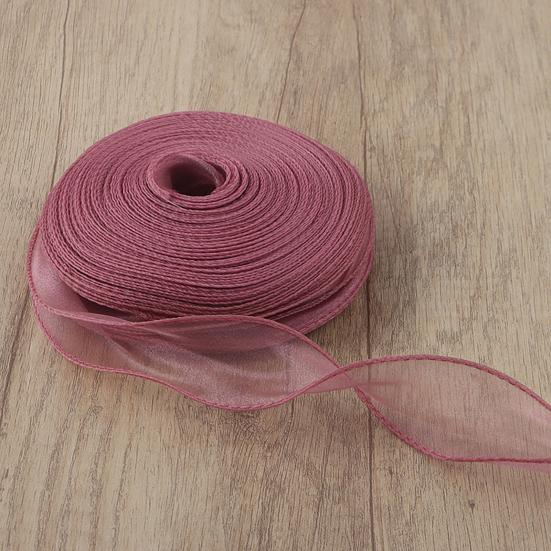 10 Yards Organza Ribbon Satin Solid Color Ribbon Roll DIY Craft Ribbon for Gift Wrapping Wedding Bouquets Wreath