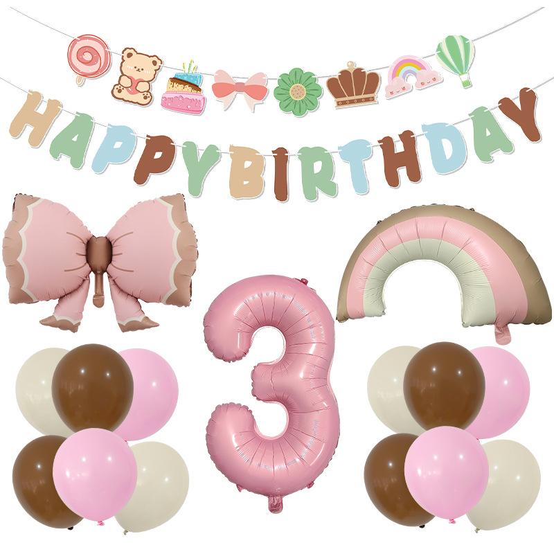 Ветер Матовый Бант Алюминиевая Фольга Воздушный Шар Флаг Композиция Реквизит Украшение для Вечеринки по Случаю Дня Рождения Набор Воздушных Шаров