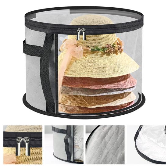 Oversized Clear Hat Storage Bag with Handle Zipper Closure Transparent Design Foldable Cowboy Hat Organizer Wide Brim Hat Case