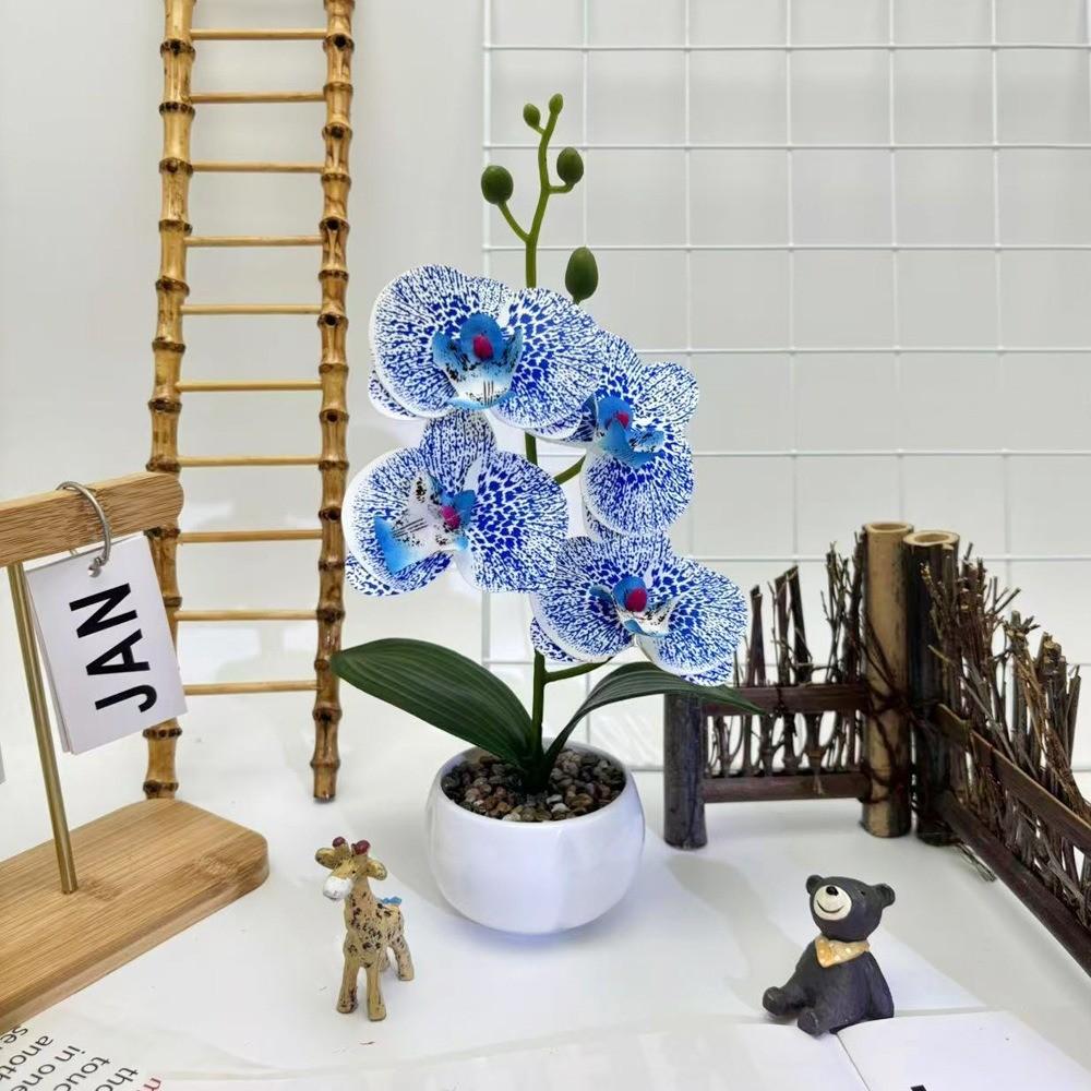Artificial Plastic Phalaenopsis Flower Bonsai For Event Decoration Home Styling