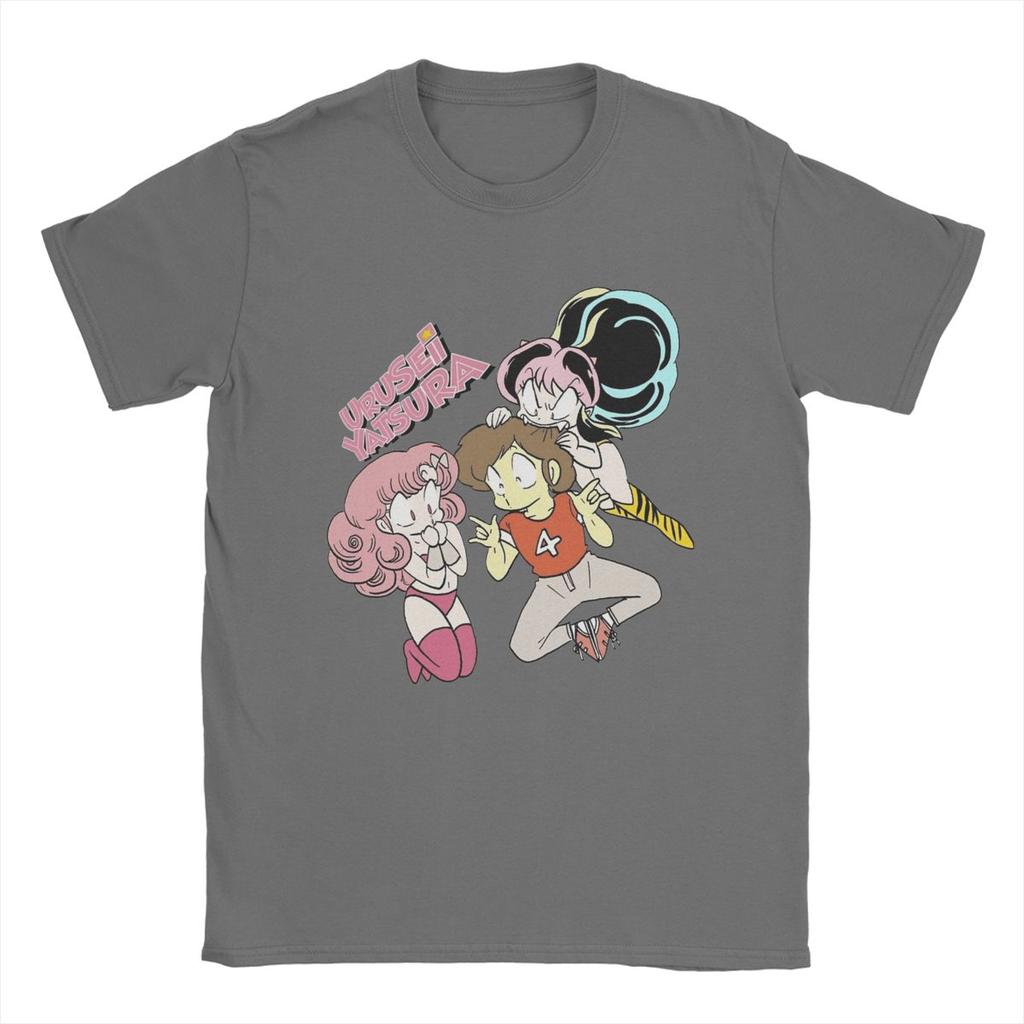 LUM X RAN X ATARU Urusei Yatsura Футболки для мужчин Аниме Крутые Хлопковые Футболки Круглый Вырез Короткий Рукав Футболка Новое Поступление Топы
