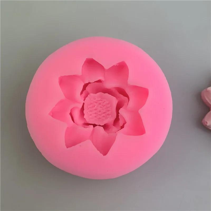 Silicone Mold Lotus Shape Mould Handmade Soap Plaster Decorative Flower Decoration Moulds