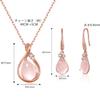 Necklace Earrings Set Natural Rose Quartz 18K Love Silver 925 Hypoallergenic Necklace Pink Gold Natural Stone Tea Anniversary Present for Accessories