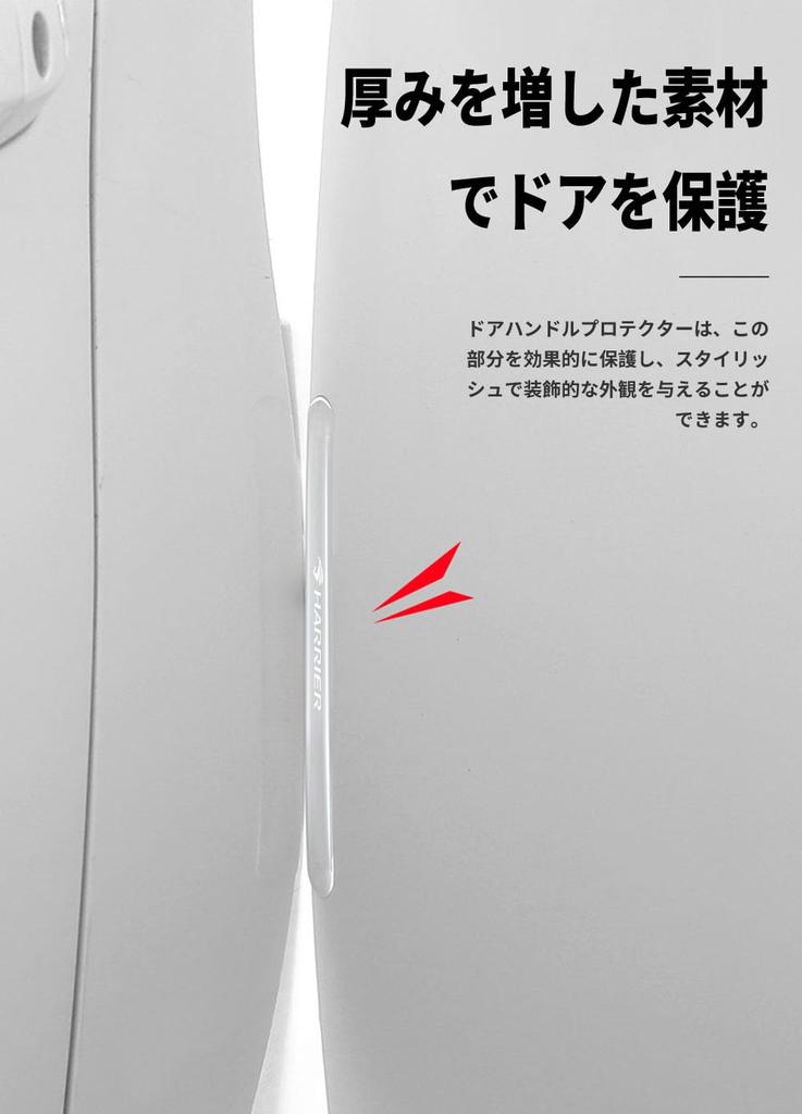 HUDIY Door Handle Protector Transparent Material 8 Pieces (Harrier 80 Series)