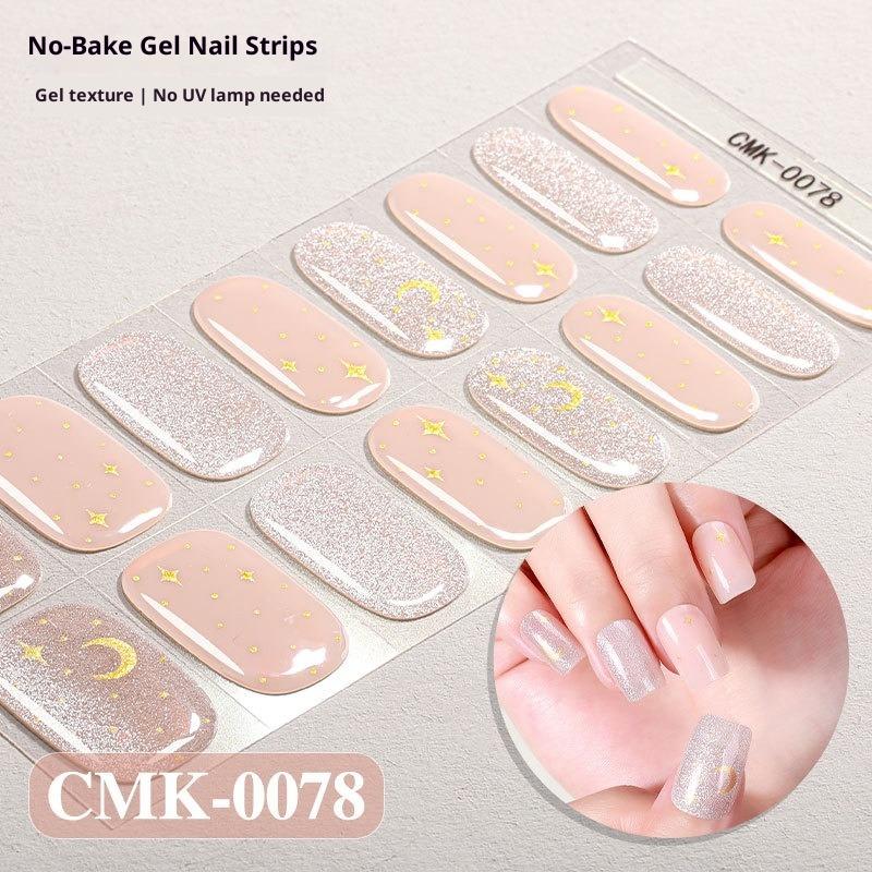 Наклейки для ногтей «кошачий глаз» без запекания или УФ-защиты, трансграничные цветочные, клетчатые, в горошек гелевые наклейки для ногтей