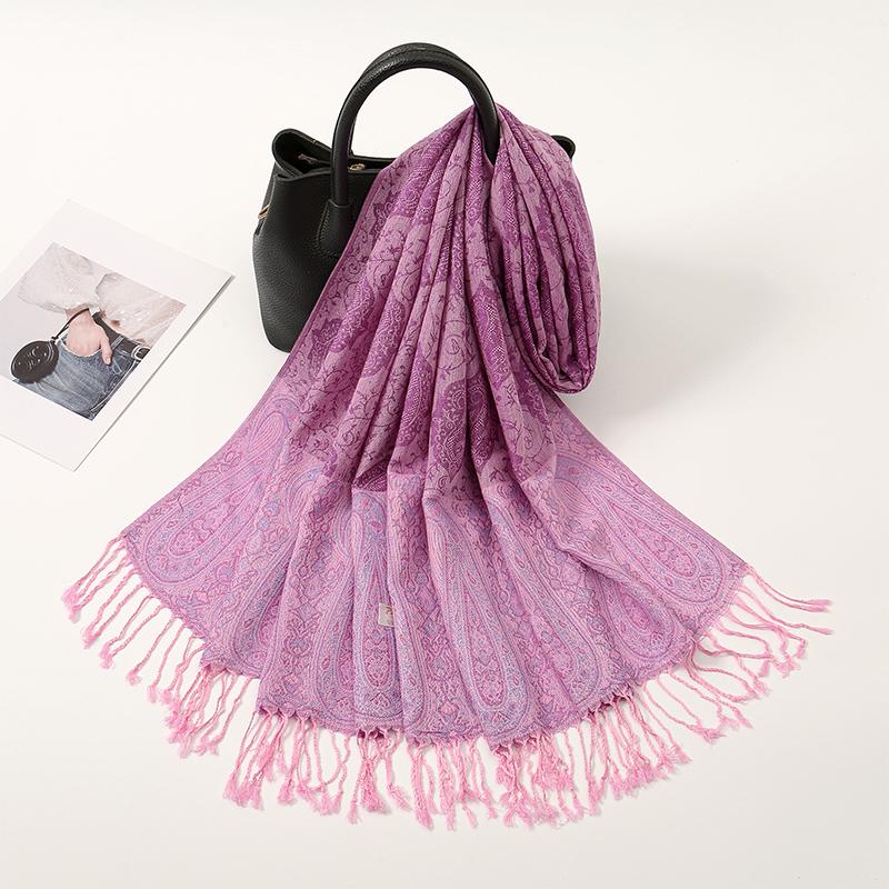 New 70x190CM Women Cotton Jacquard Scarf Big Shawl Fashion Elegant Lady Long Printing Decorate Scarves Sun Protection Bandana