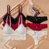 Сексуальный кружевной комплект (бюстгальтер и стринги) большого размера, российский