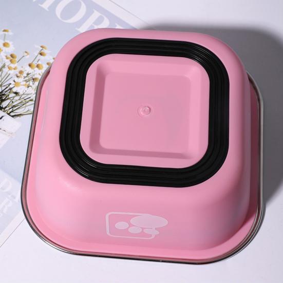 Миска для домашних животных из нержавеющей стали, нескользящая, устойчивая к падению, миска для подачи воды и еды с резиновой основой, устойчивая к укусам