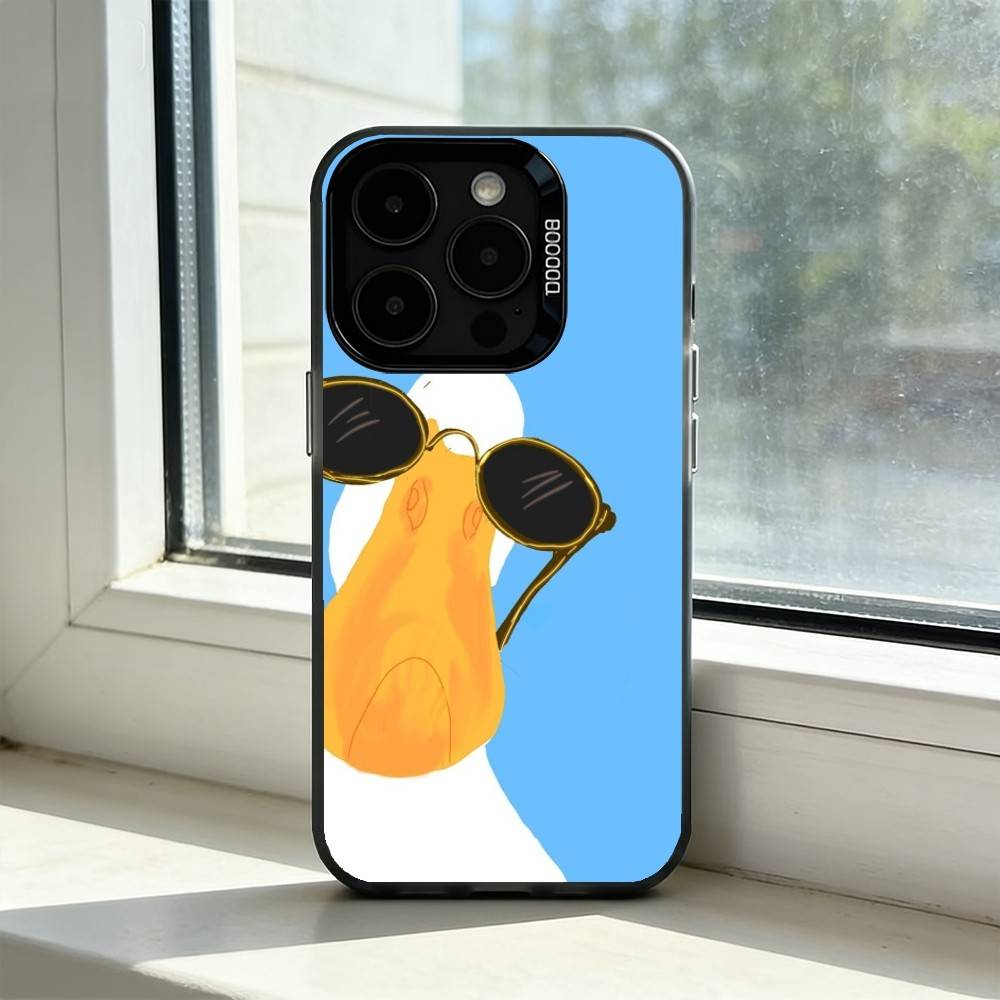 Милый Мультяшный D-Утенок Чехол для Телефона Для iPhone 17,16,15,14,13,12,11 Plus,Pro Max,XS,Красочный Серебристый Чехол для Телефона Funda Cover