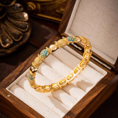 Роскошный браслет с фианитами для свадеб на Ближнем Востоке, свадебные украшения в арабском стиле, позолоченный дизайн ручной работы