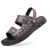 Summer first layer sheepskin men's sandals leather outdoor beach shoes fashion dad men's leather sandals men's slippers