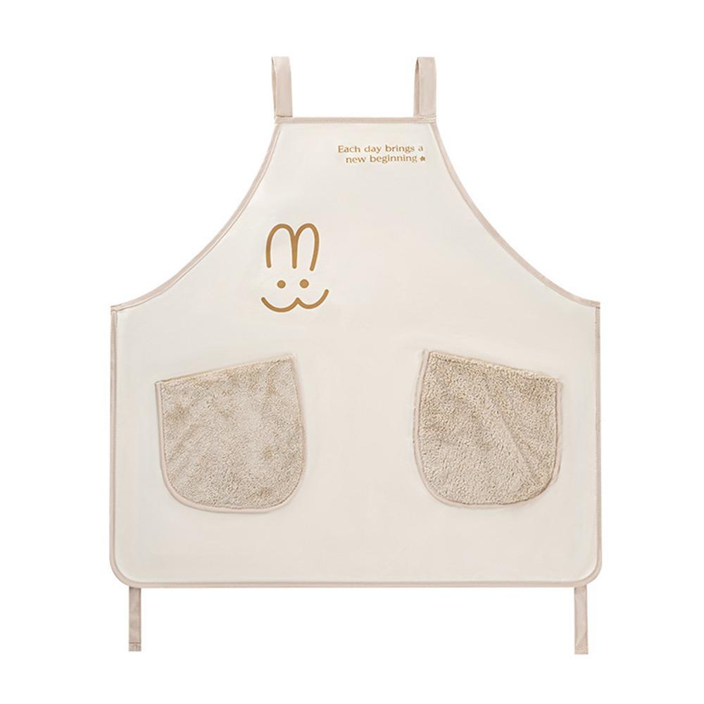 With Hand-wiping Kitchen Apron Cartoon Rabbit Kitchen Smock New Cooking Work Clothes