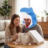 Unique Prank Gift for Friends Shark Hat Mask Adults/Kids, Funny Plush Headgear, Soft Creative Birthday Costume Halloween Theme Parties Photo