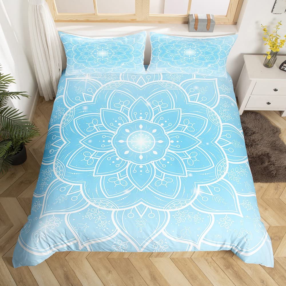 Пододеяльник с цветочным принтом в стиле ретро Мандала Queen Color Lotus Flower, комплект постельного белья Abstract Art, экзотическое бохо-покрывало
