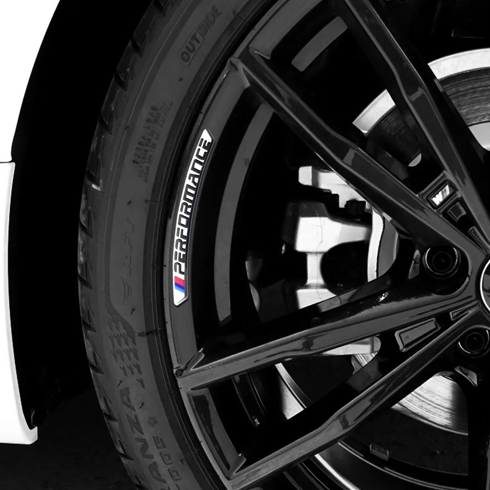 4Pcs Aluminum Car Wheel Rims Stickers Badge Auto Decoration For Bmw Performance E46 E90 E60 F10 F30 E39 E36 F20 E87 G30 E92 E91