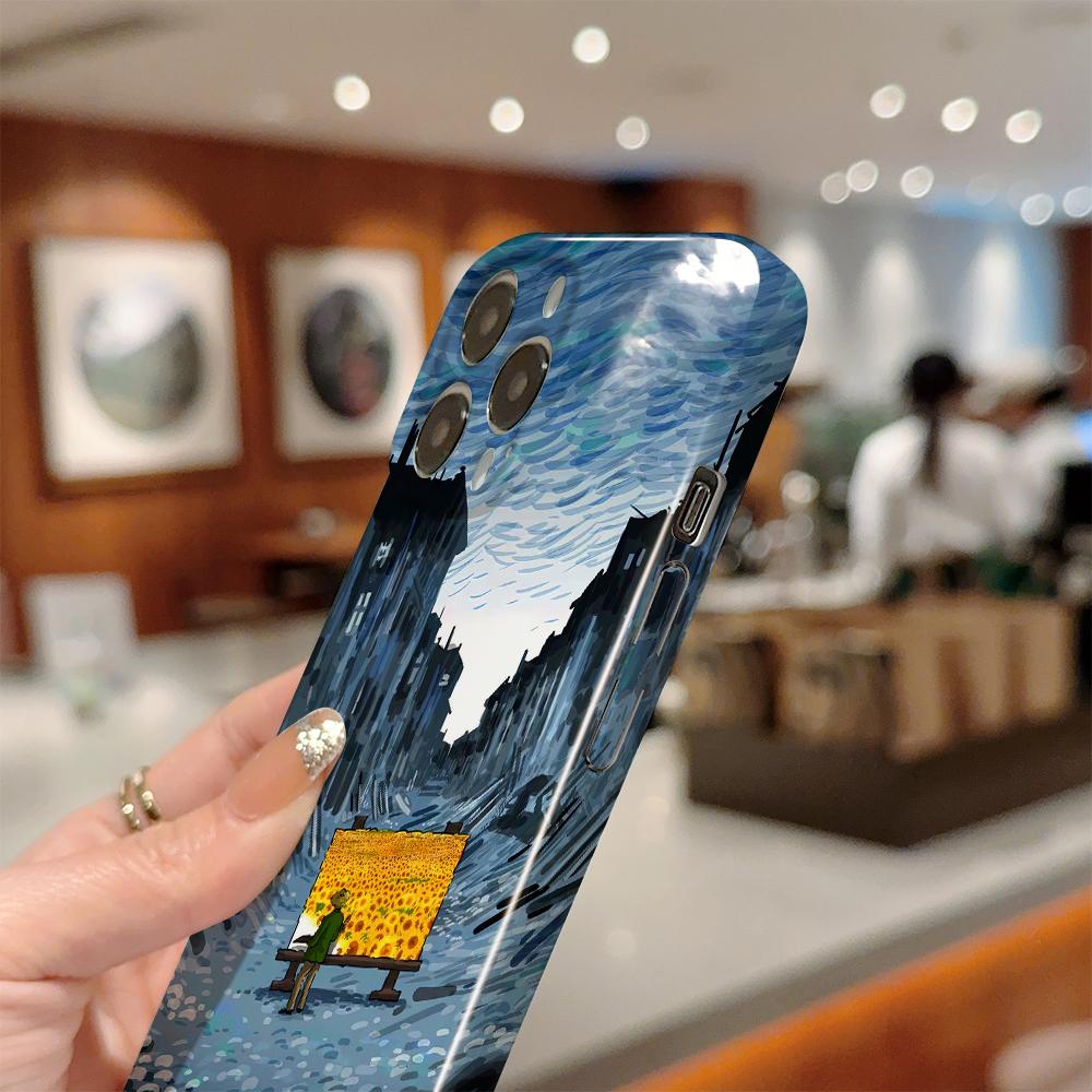 Чехол для телефона с масляной росписью для Samsung Galaxy S20 FE 5G A52 iPhone 11 15 Xiaomi Redmi VIVO OPPO Realme Huawei Infinix Противоударный ультратонкий жесткий чехол