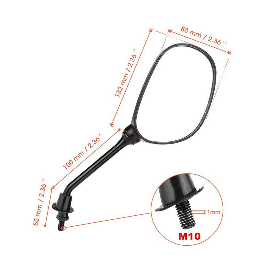 Зеркало заднего вида 7/8 Крепление на руль Мотоцикл Скутер Мопед Квадроцикл