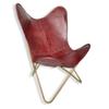 Vintage Lounge Accent Chair Classic Buffalo Leather Butterfly Chair Retro BKF