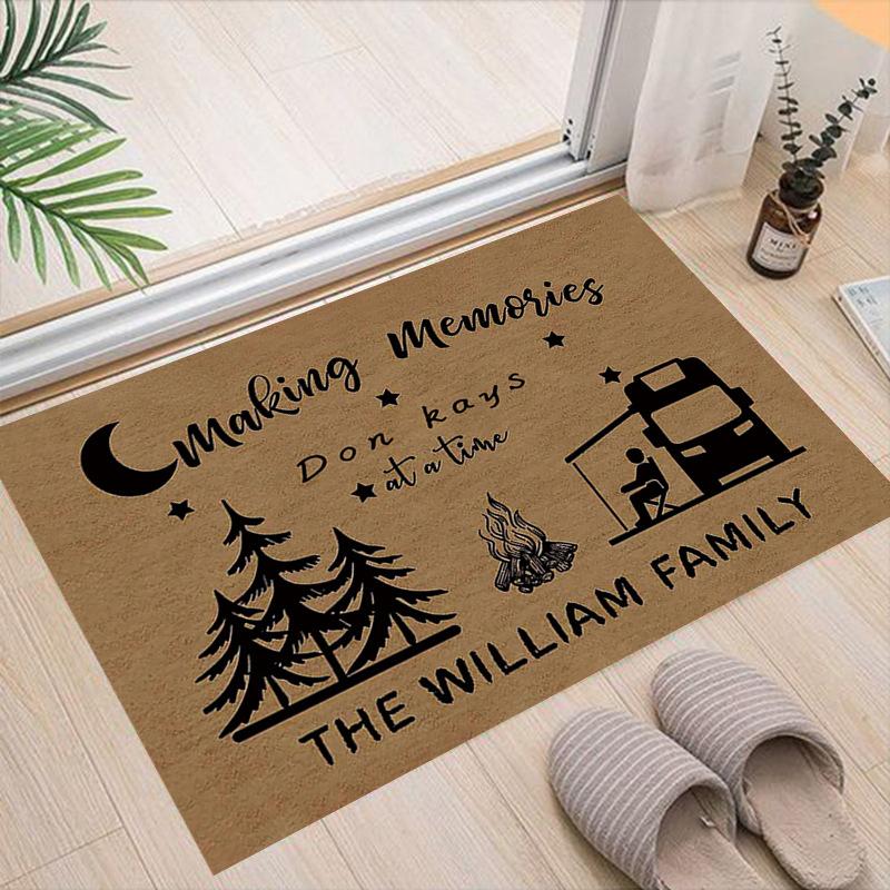 Cartoon Camping Floor Mat Entrance Welcome Doormats Kitchen Rug Home Decor Carpet Non-slip Area Rug Anti-slip Machine Washable