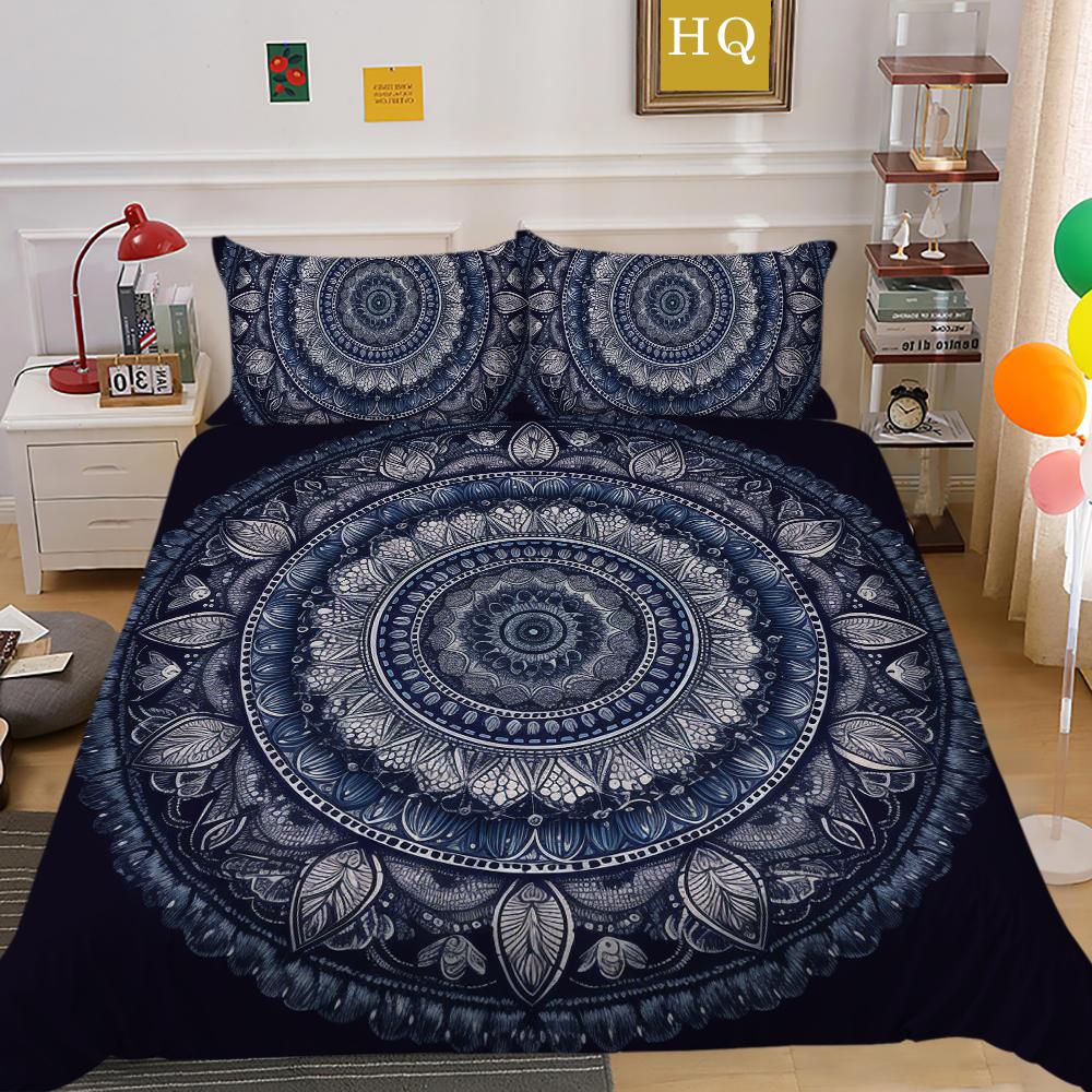 Printed Bedding Suit Mandala Home Textiles Luxury Bedding Sets Queen Size Fashion Microfiber Duvet Cover Sets