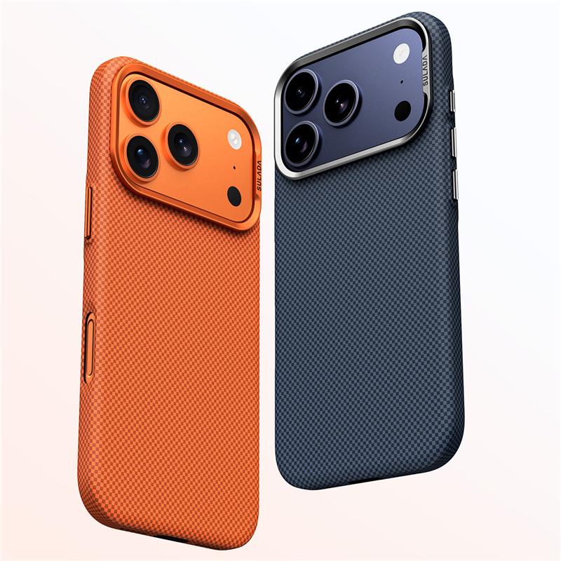 Plaid Texture Metal Lens For Magsafe Case For iPhone 17Pro 16Pro 17 17Pro Max Ultrathin Matte Shockproof Hard PC Cover