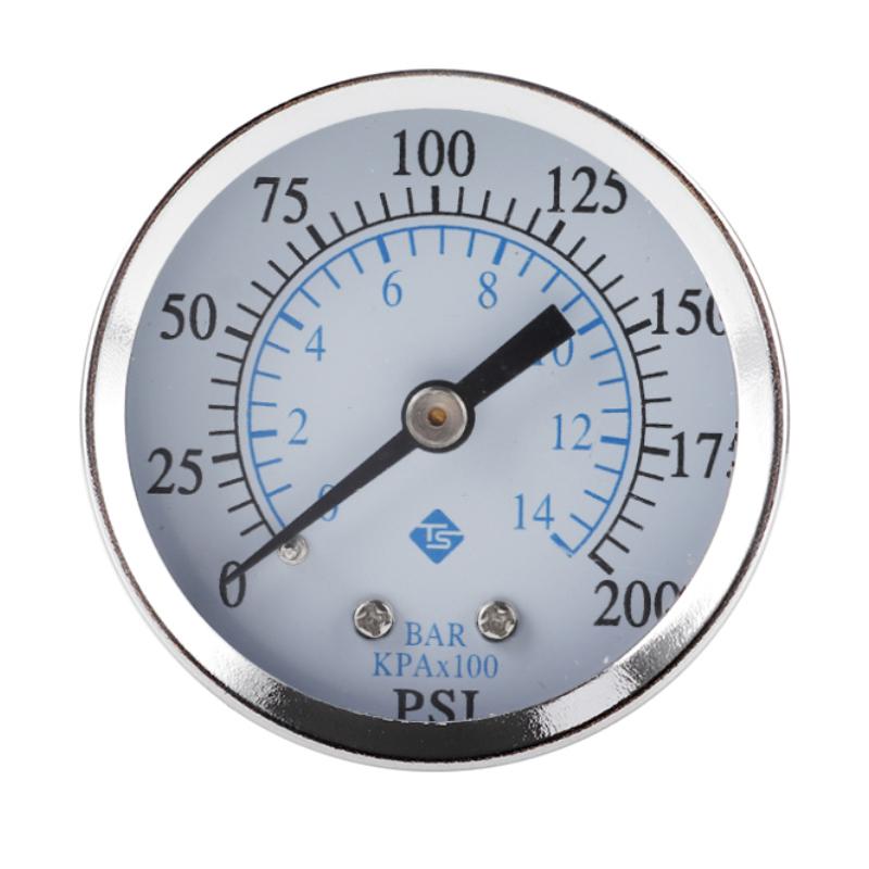 TS-50-14bar 0-200 PSI Test Range Oil Pressure Gauge 1/4'' NPT Bottom Mount Pressure Gauge Dual Scale Water Pressure Gauge