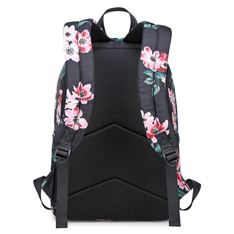 Teens School Backpack Set Girls Women School Bags Lightweight Waterproof Nylon Travel Floral Kids Bookbags Casual Daypack