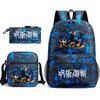 Teen Animation Backpack Elementary School Student Fashion School Bag Three-piece Set