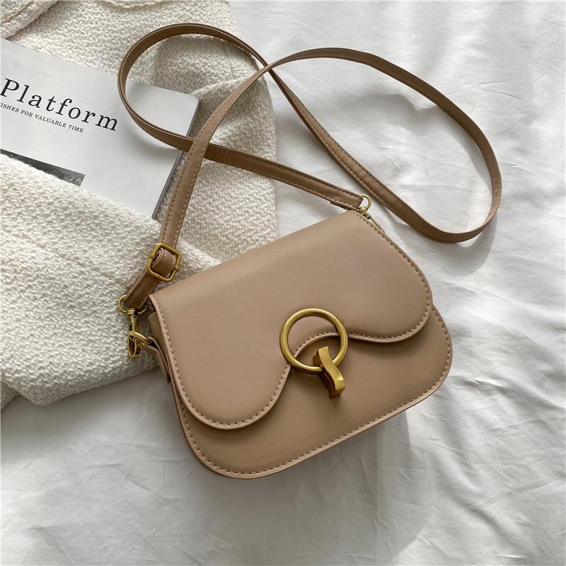 Винтажная маленькая сумка через плечо с клапаном из искусственной кожи, модная осенняя однотонная универсальная сумка через плечо