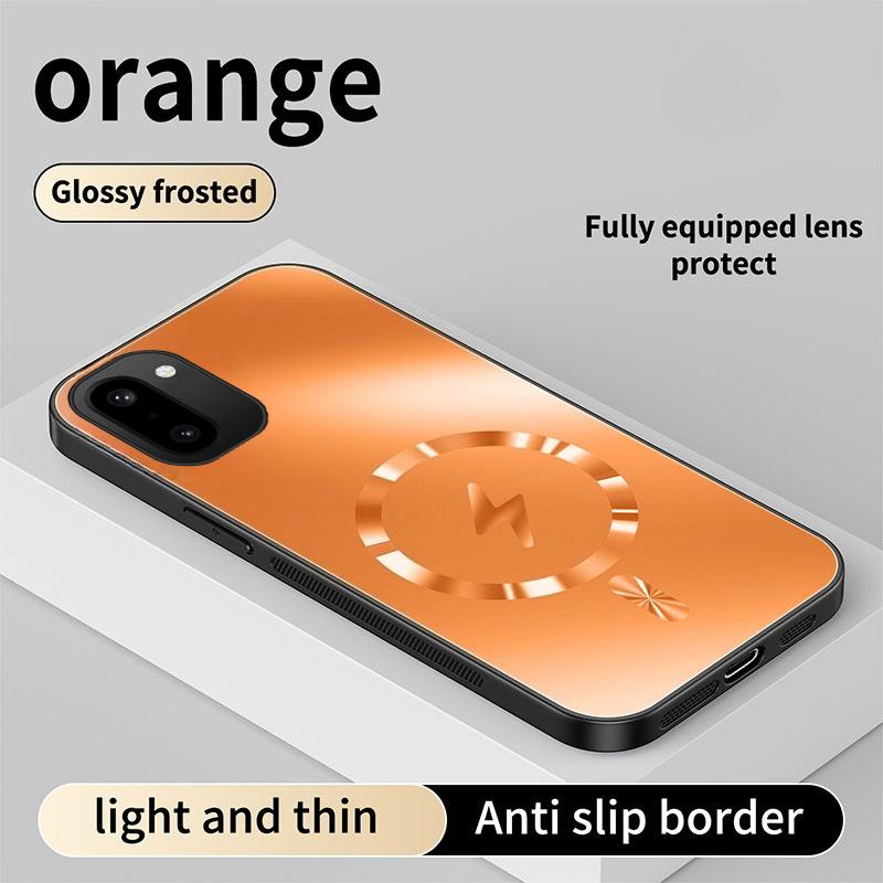 For OnePlus 15R Case Integrated magnetic light-absorbing fashion ice image frosted surface shock absorption box