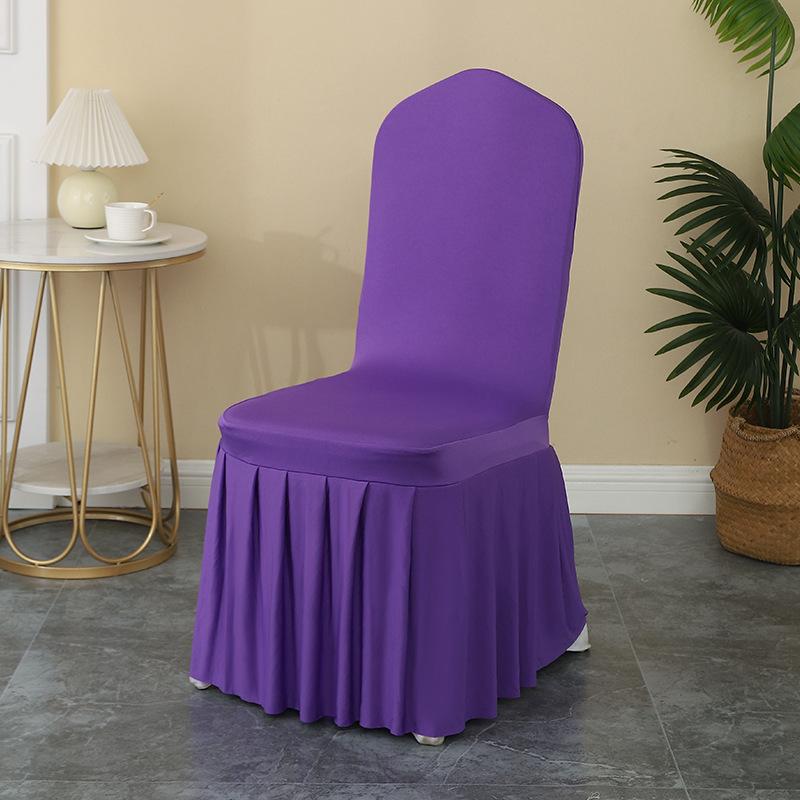 5/10/50/100pcs Pleated Skirt Spandex Chair Cover Hotel Banquet Party Events Wedding Decoration Dining Room Seat Protector Covers