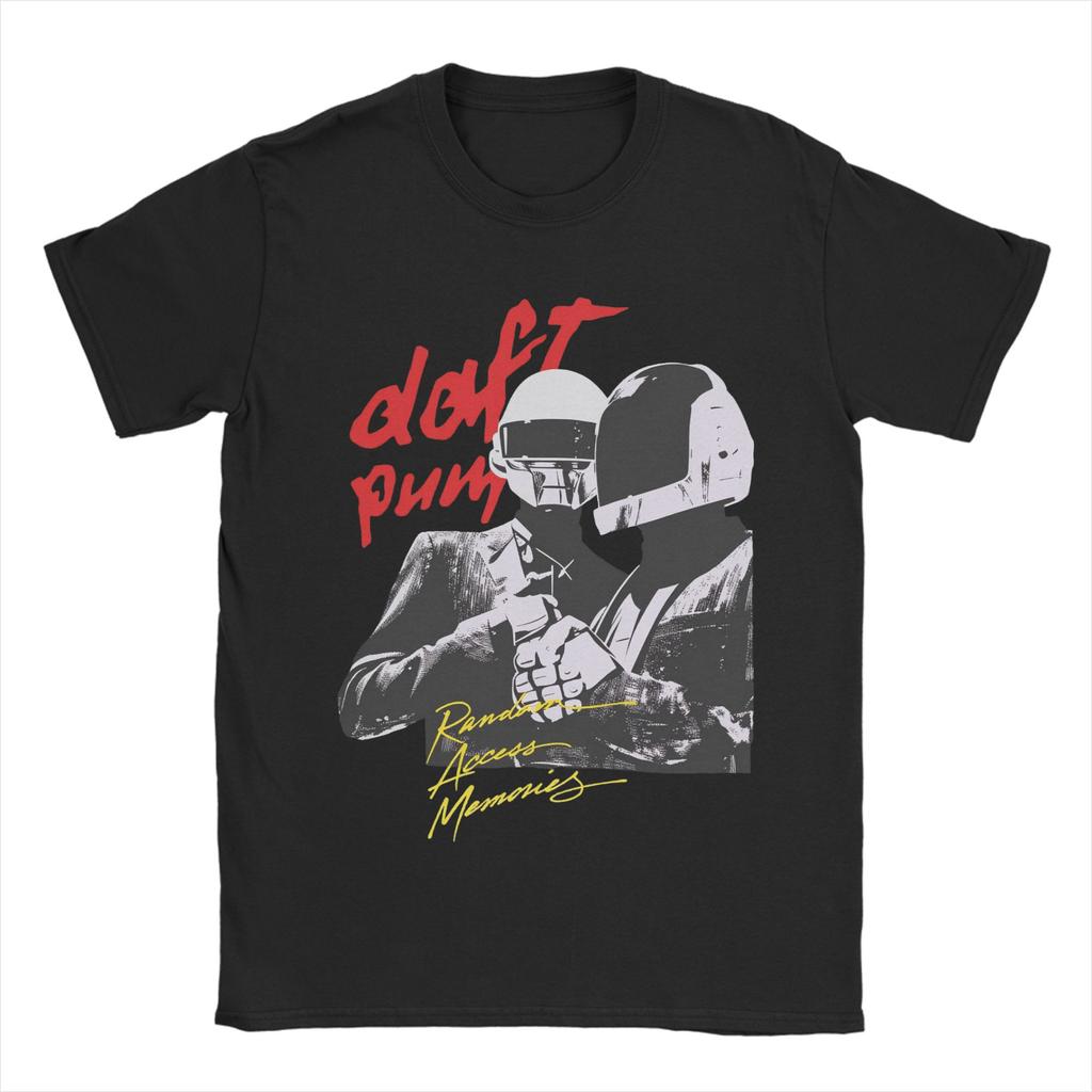 Daft Punk Электронная группа Футболка Мужская Хипстер Хлопковые Футболки Круглый Вырез Короткий Рукав Футболки Летняя Одежда
